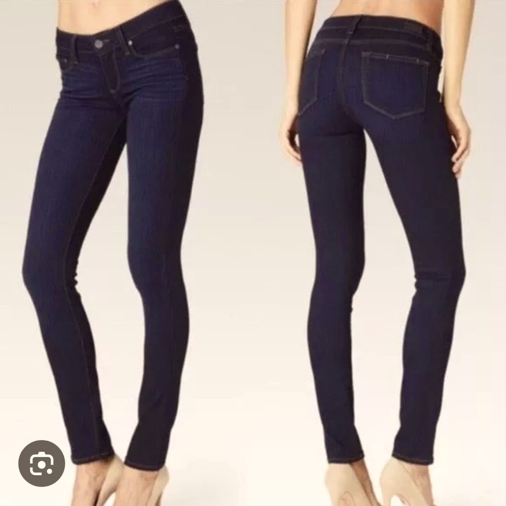 Paige Skyline Skinny Midrise Jeans in dark wash, size 29